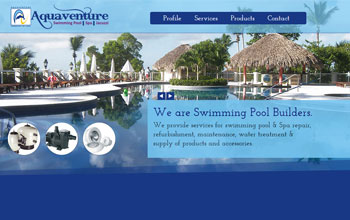 one page scrolling website designed for aquaventure